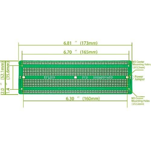 6.8×2.05 Solderable Prototype PCB Board Kit Green 3pcs DIY Electr Color: Green