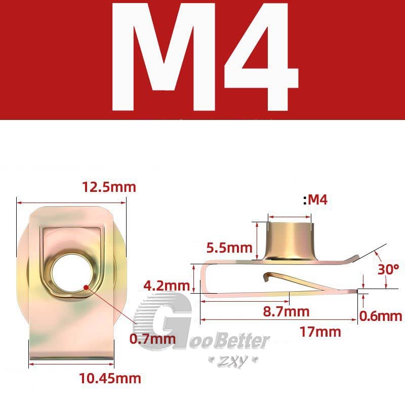 M4 M5 M6 M8-10 Spire Clips Lug Nuts Chimney U Nuts Fixings Panel Speed Fasteners