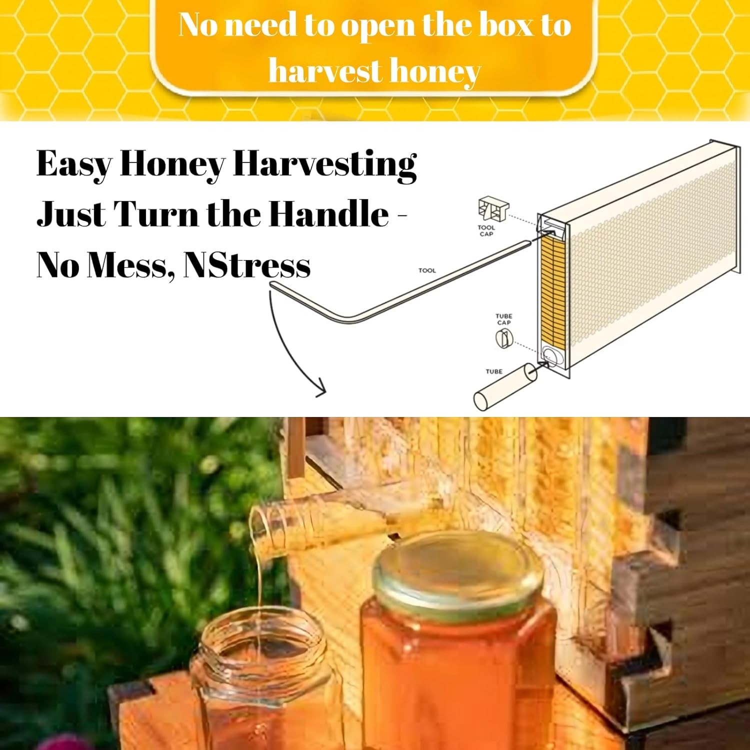 Automatic Beehive Starter Kit Cedarwood Beekeeping Box with 7pcs Auto Bee Frames