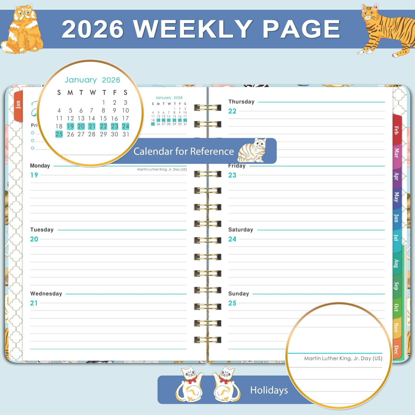 2026 Planner – 2026 Cats Planner Weekly and Monthly, January 2026 – December …