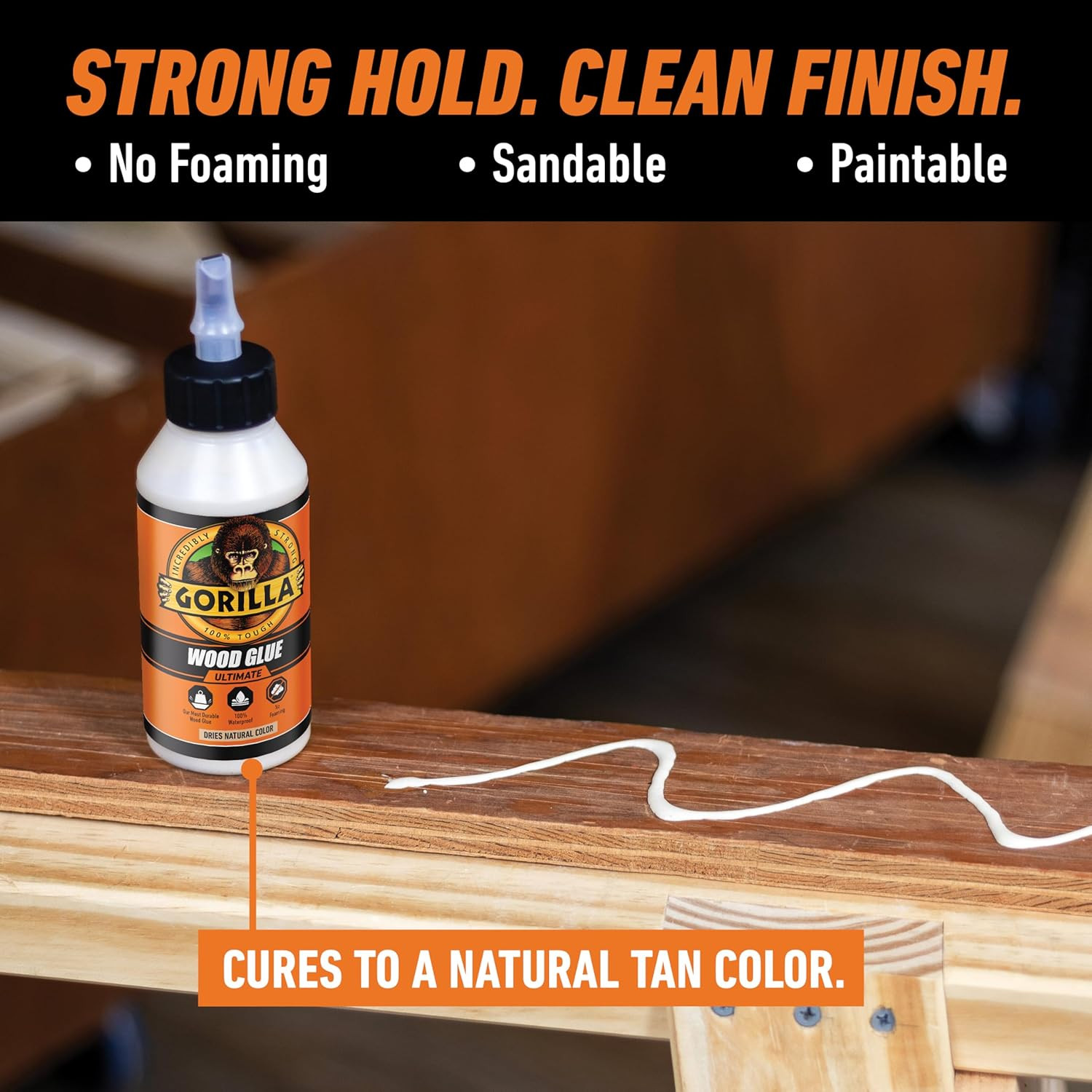 Ultimate Waterproof Wood Glue, Natural Wood Color, 8 Ounce (Pack of 1) – Waterpr
