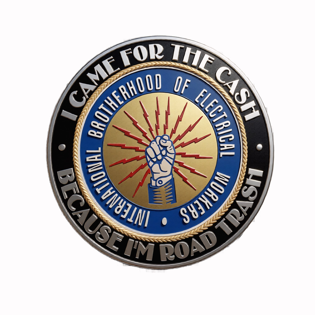 IBEW ⚡WIREMAN ⚡UNION 💥 CAME FOR THE CASH 💥 «ONE OF A KIND DECAL» 3″ DECAL