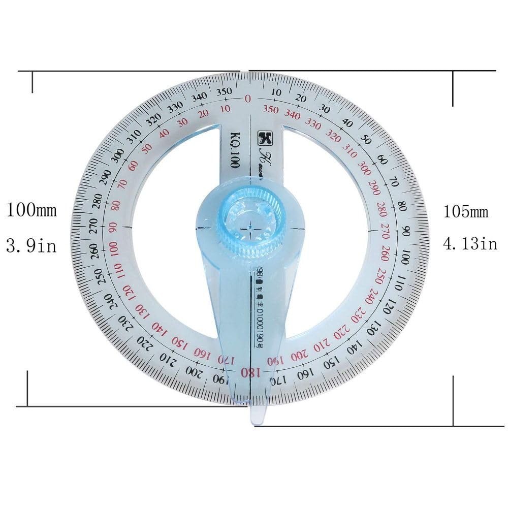 360 Degree Protractor Pack of 4, Durable Swing Arm Angle Protractor, Multifun…