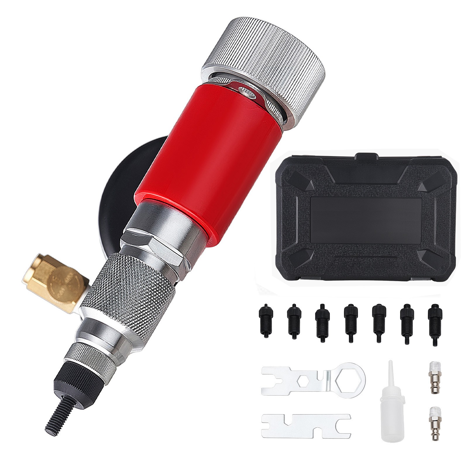 Uimoso Pneumatic Rivet Nut Tool Kit with 8 SAE & Metric Heads, 2680LBS Force