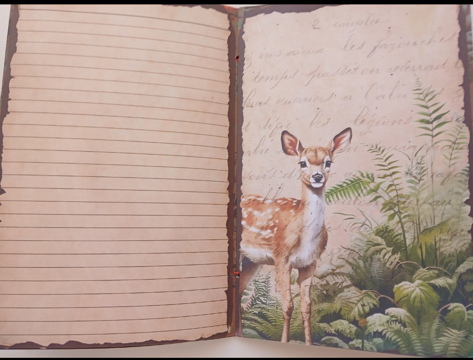 Junk Journal Booklet «WOODLAND CREATURES» HANDMADE Forest Life Lg 5.5″x8.5″ 40p