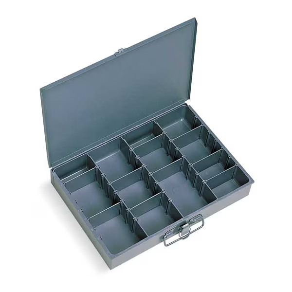 Mfg Steel, Compartment Drawer, 9 7/8 in D x 2 1/8 in H x 13 5/8 in W