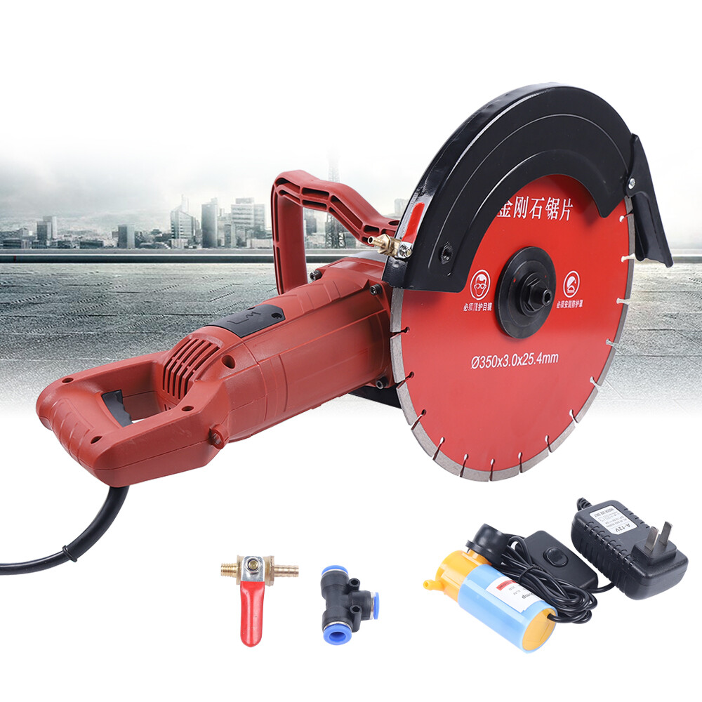 14-In Concrete Cut Off Saw Wet Dry 110V With Water Pump & Blade