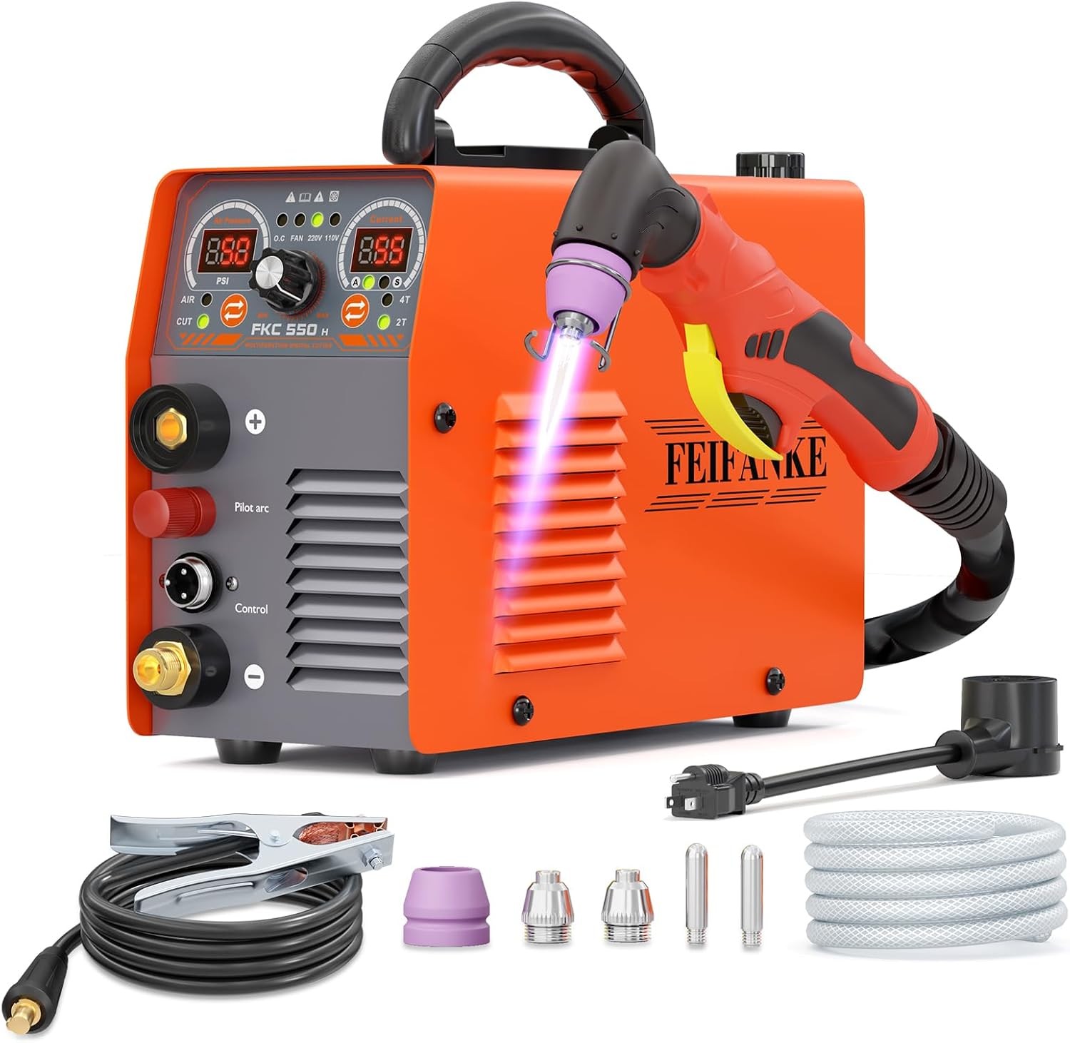 Plasma Cutter 55A Non Touch Pilot Arc HF Air Plasma Cutting Machine Max Cut 3/4″