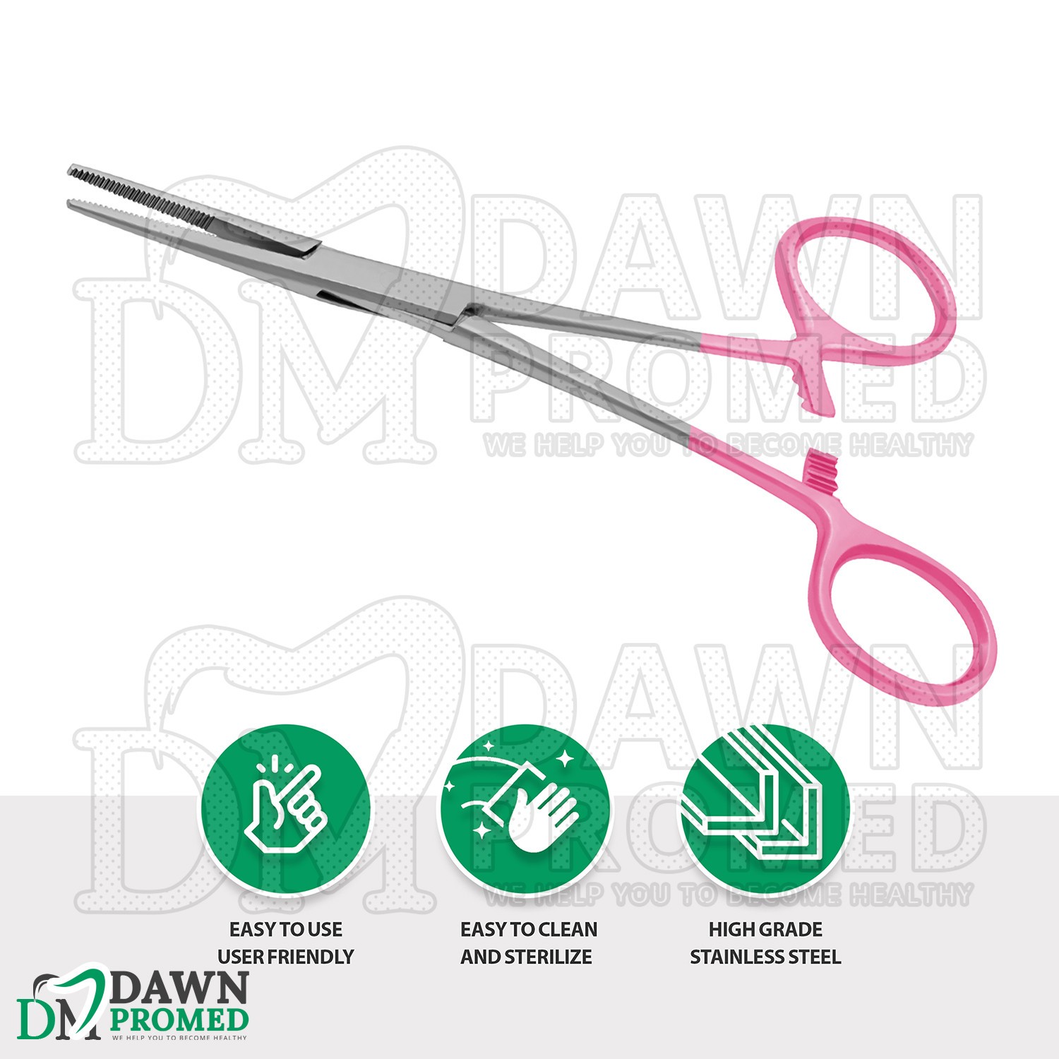 Kelly Hemostat Forceps 5.5″ Straight Pink Surgical Instruments German Grade