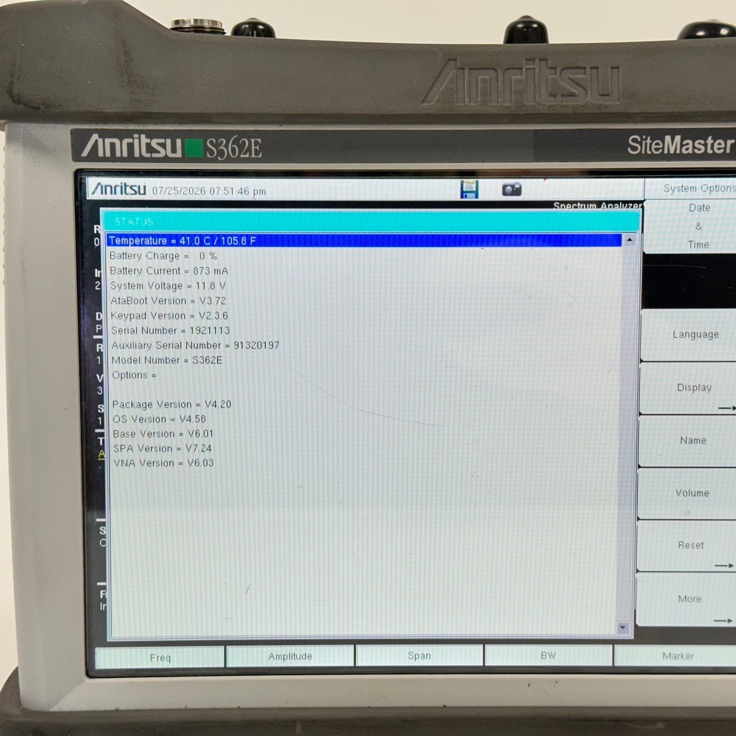 Anritsu S362E Site Master2 MHz to 6 GHz Cable & Antenna Analyzer