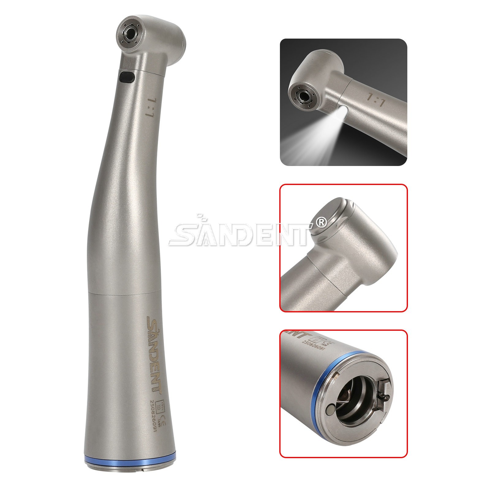 Dental 1:5 Fiber Optic LED Contra Angle Handpiece fit NSK E-Type Electric Motor