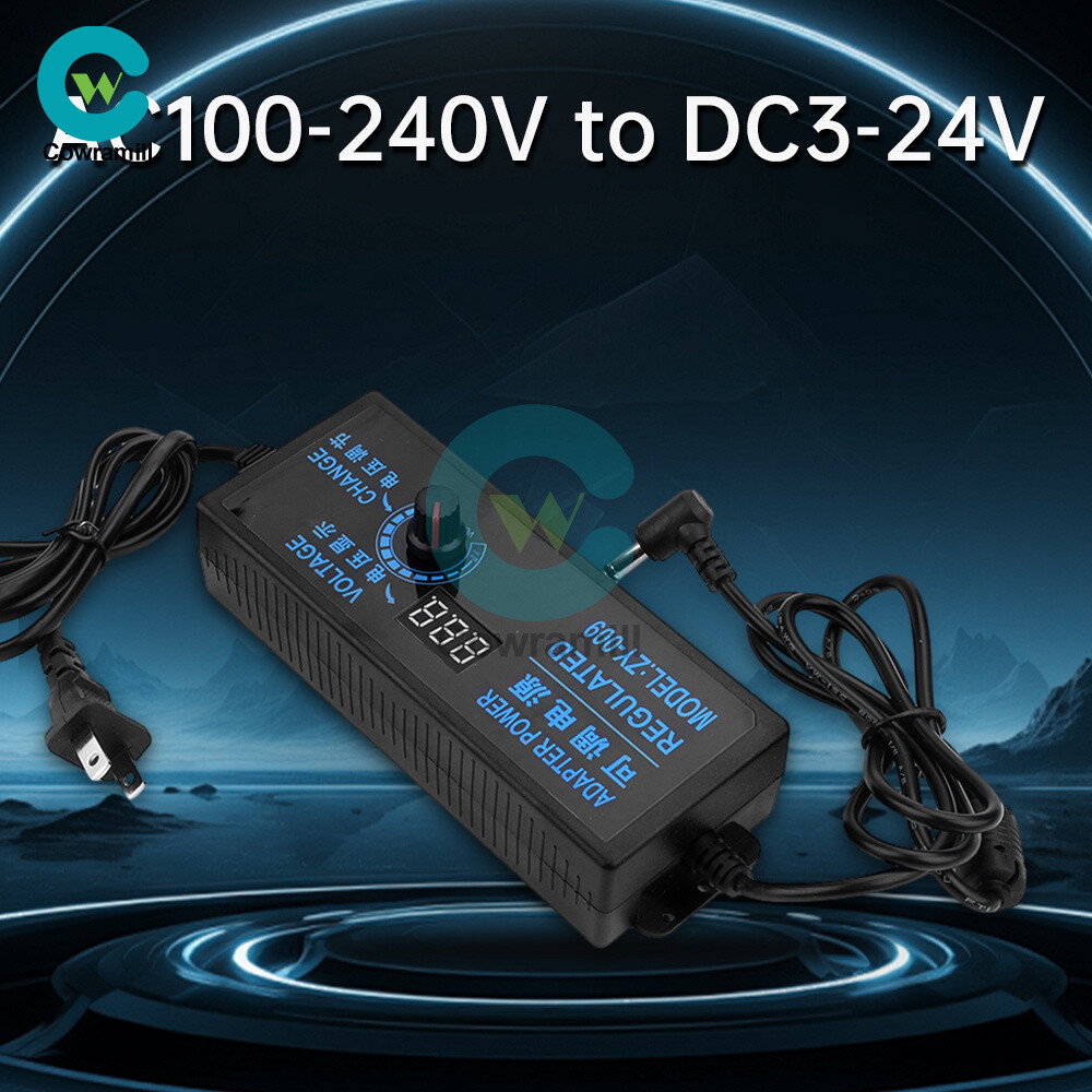 Adjustable AC-DC Power Supply Adapter Charger Variable Voltage 3V-24V Universal