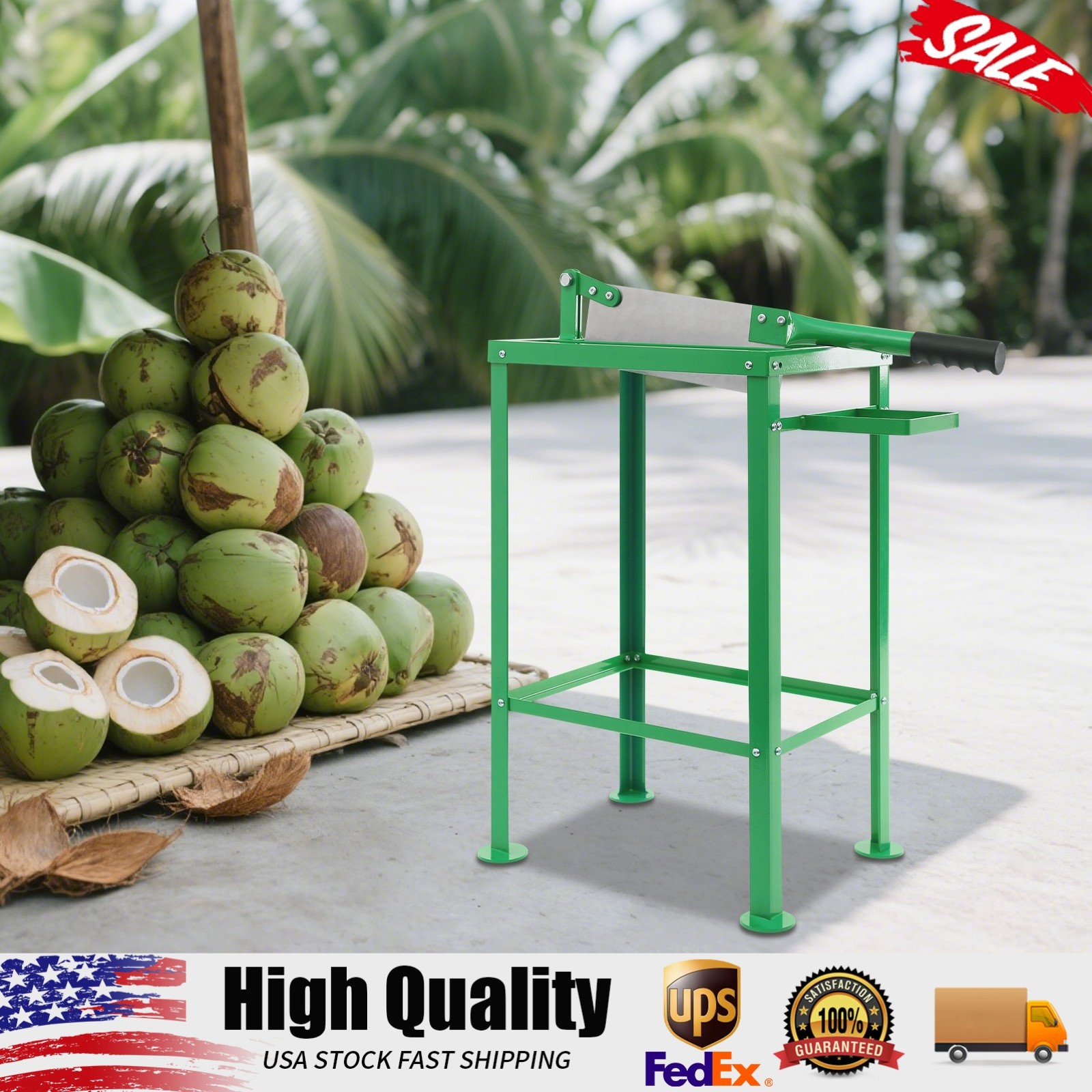 Commercial Coconut Opener Manual Cutter Floor Standing Coconut Cutting Tool