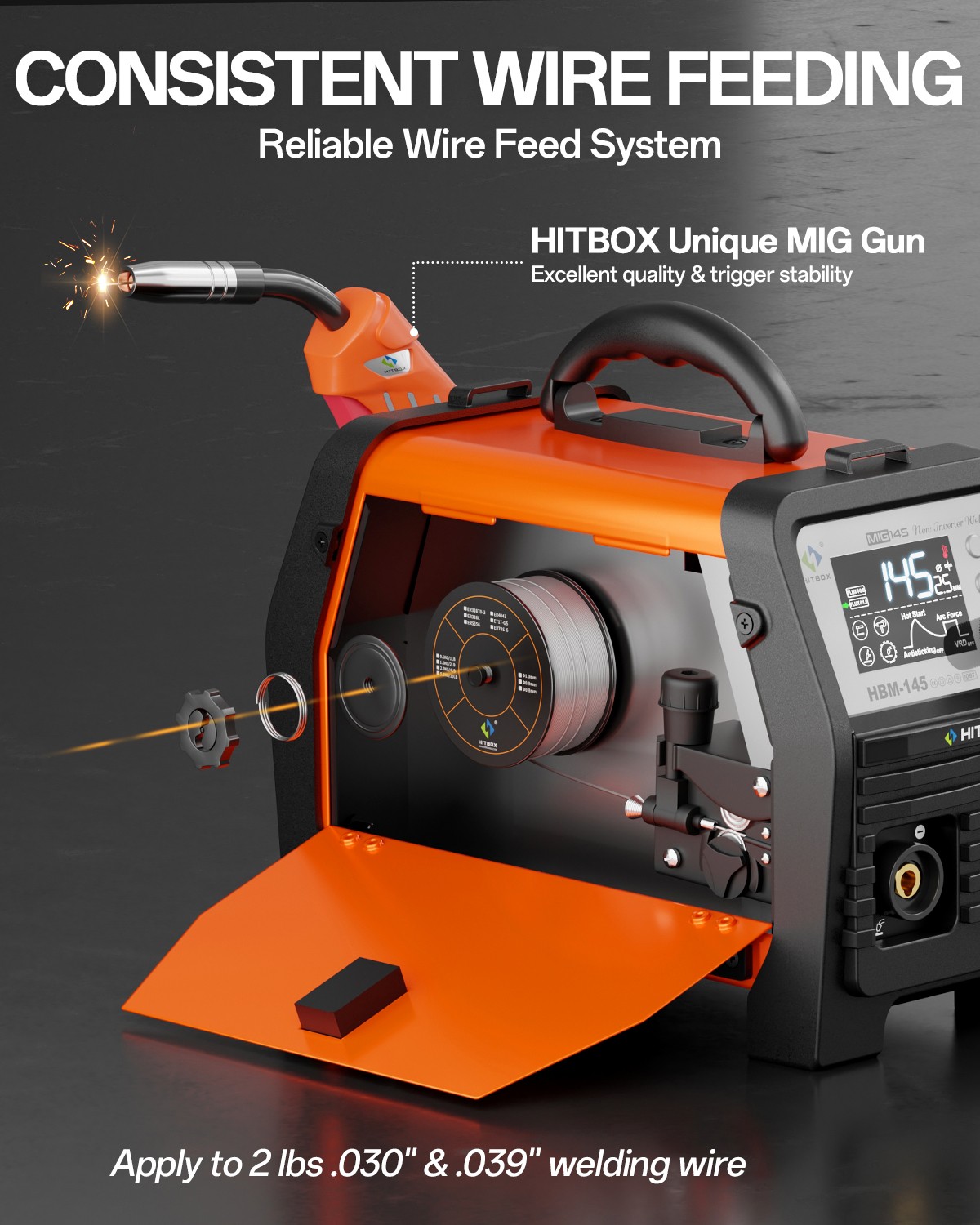 Light Weight 110V/220V 145A Flux MIG Welder Lift-TIG Stick 3 in1 Welding Machine