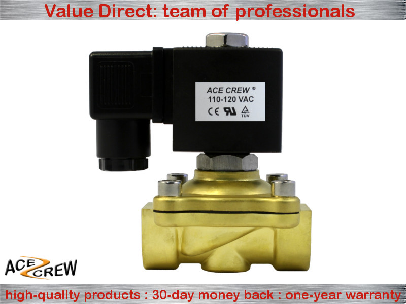 VITON 1/2 in 110V-120V AC Brass Solenoid Valve NPT Gas Water Air Normally Closed