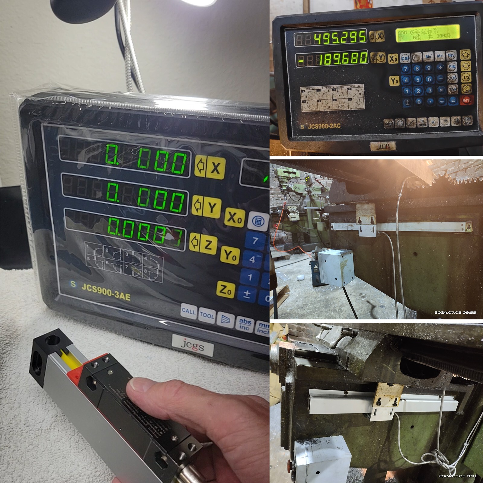 2 Axis Digital Readout+ Scale Kit For Milling Lathe Machine + Precision Linear
