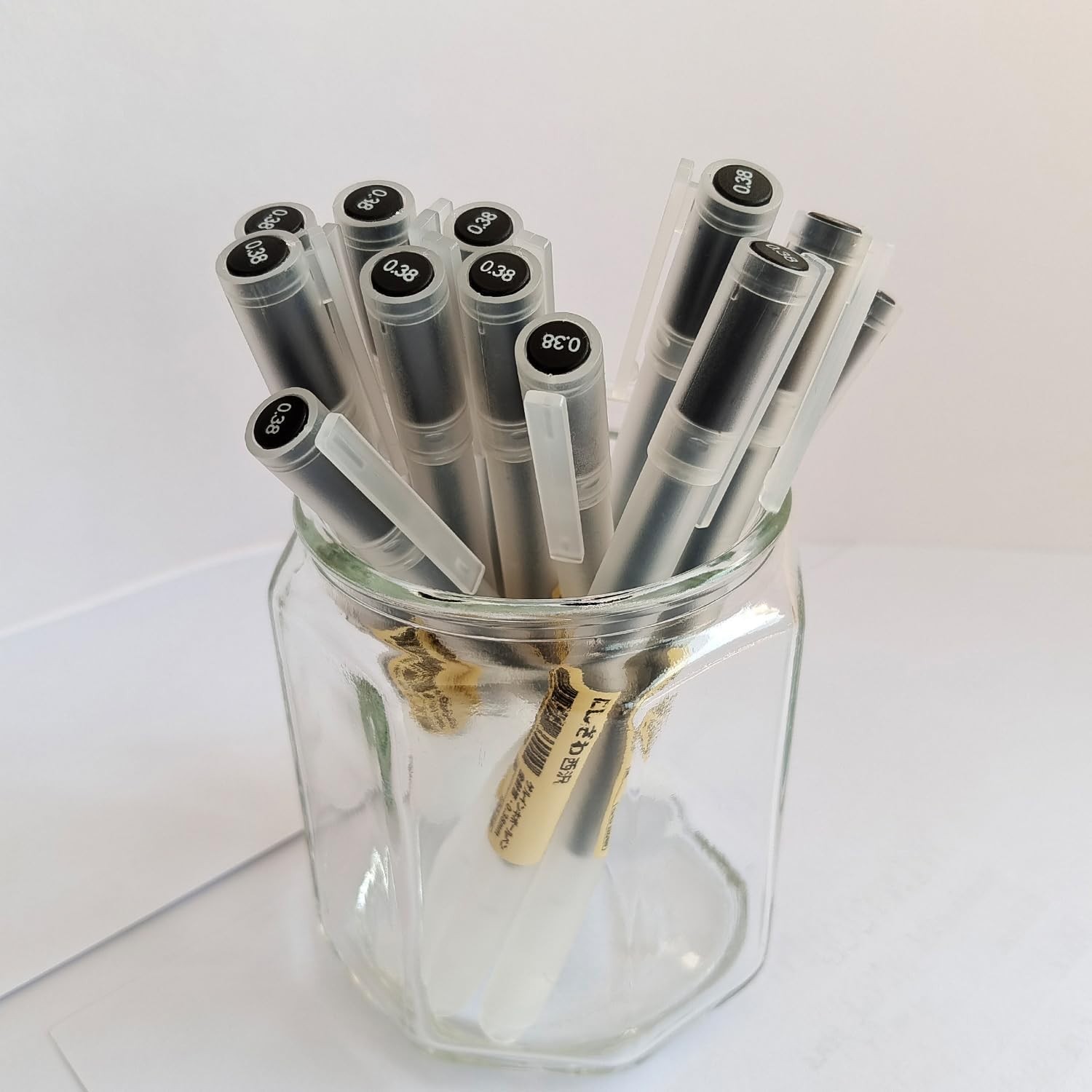 Japanese Minimalist Style Black Ink Gel Pens,0.38Mm Extra Fine Point Gel Ink Rol