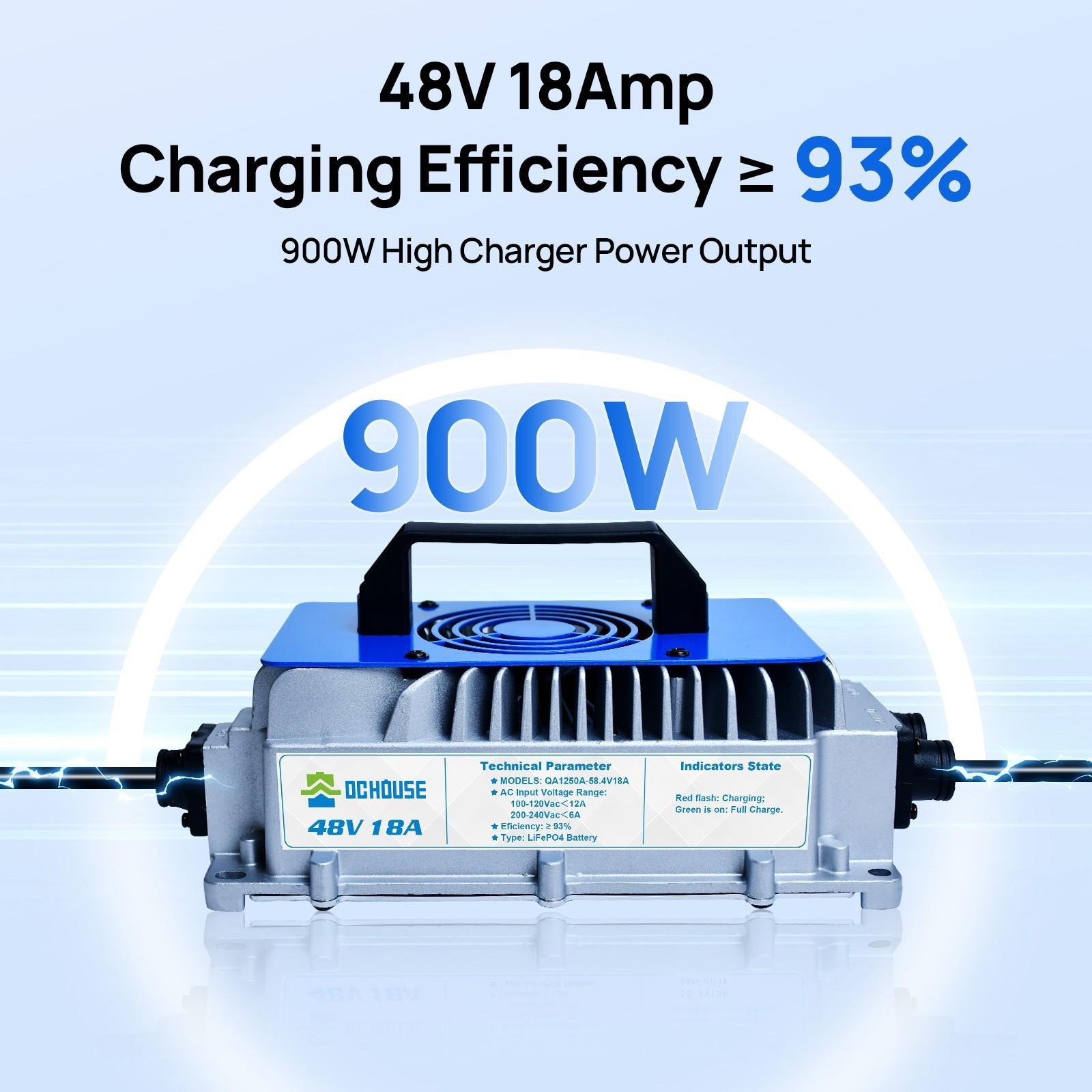 48V 100AH Golf Cart Lithium LiFePO4 Battery with 18A Charger Club Car Bluetooth