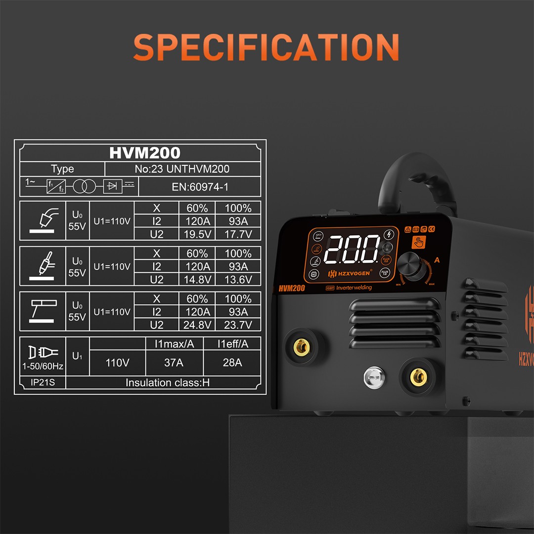 3IN1 Gasless MIG Welder DC 110V 200Amp Inverter TIG MMA Welding Machine w/Helmet