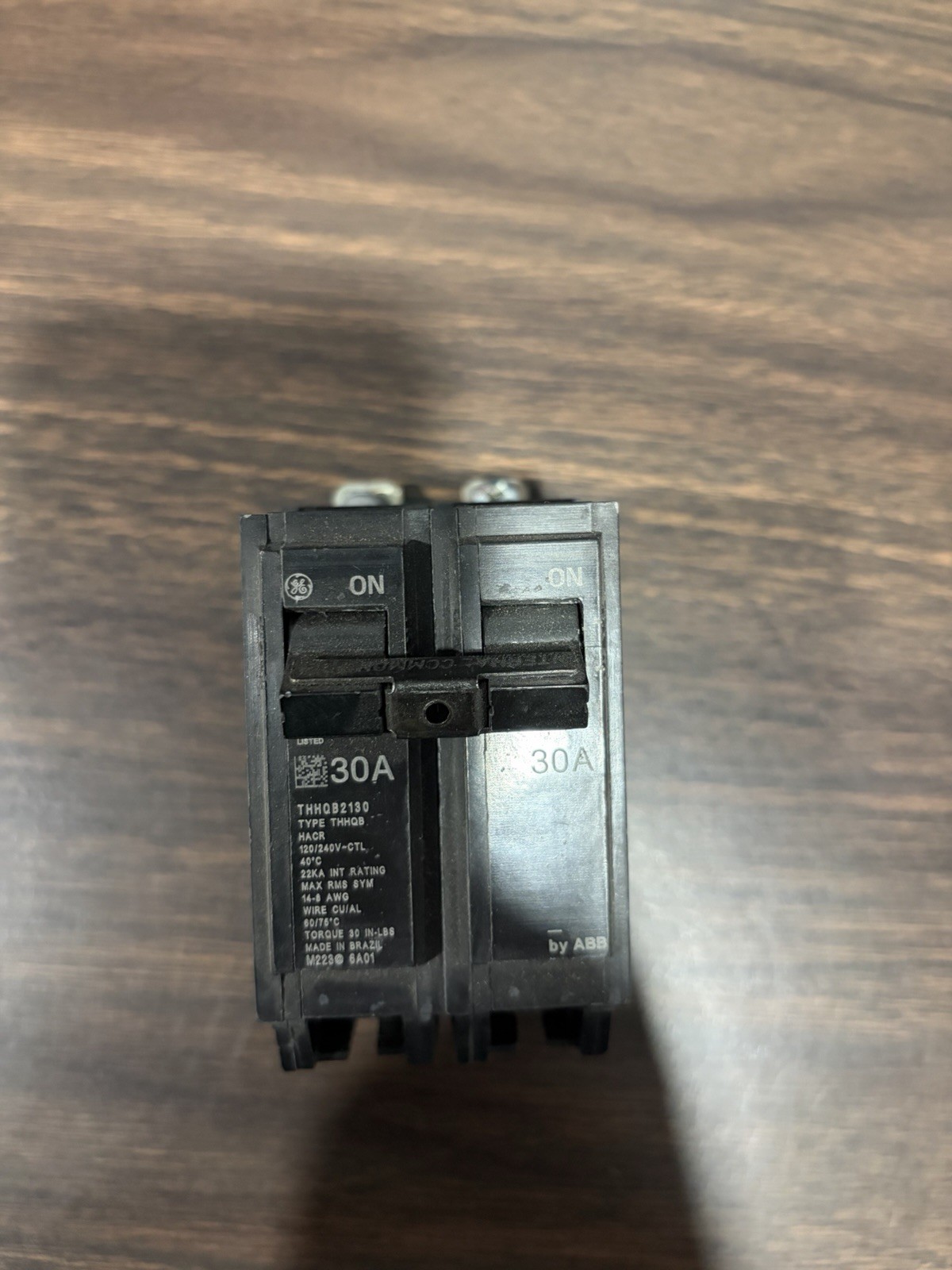 GE THQB2130, 30 Amp, 240 Volt, 2 Pole, Bolt-On Circuit Breaker