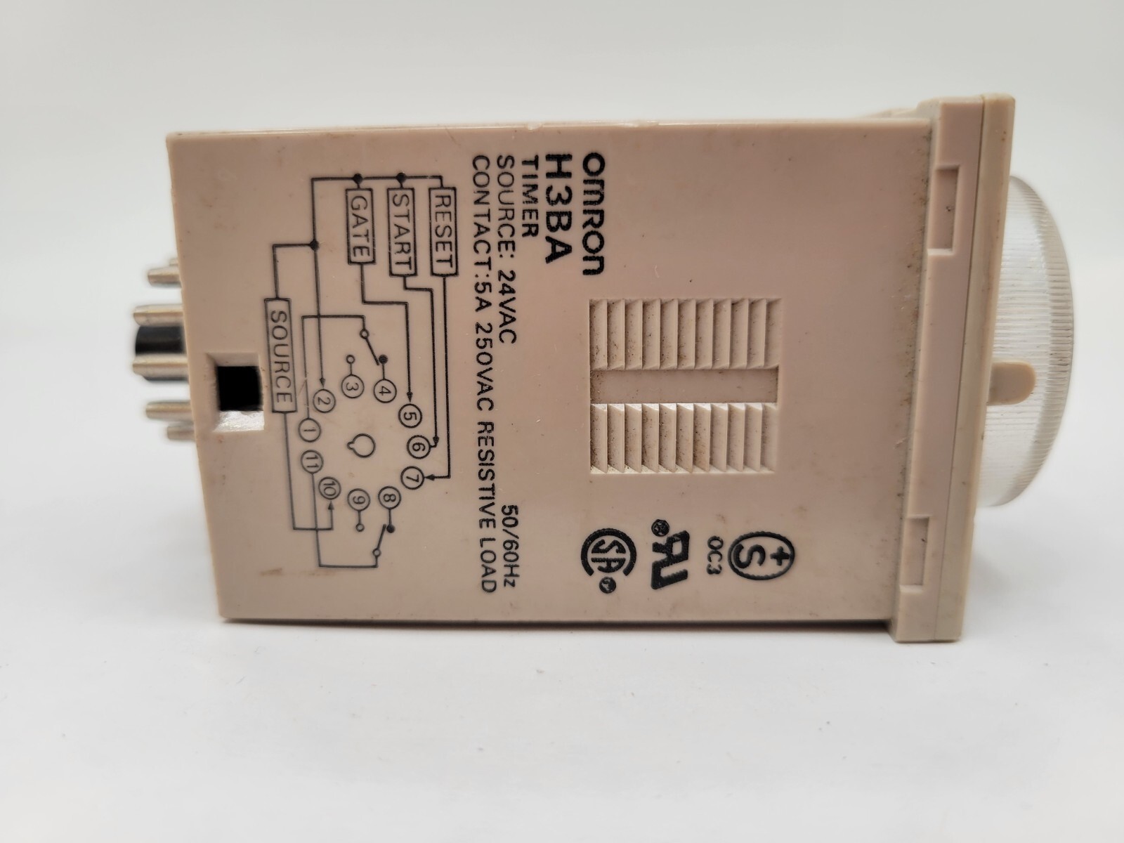 Omron H3BA Timer Relay Plug-in Mount 5A 250VAC SPDT Coil 24VDC 50/60Hz 11-Pin