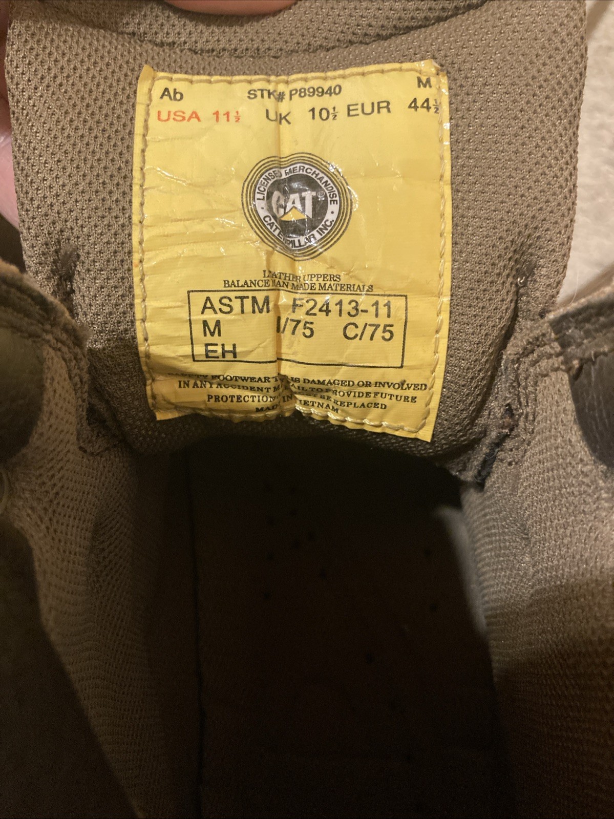 CATERPILLAR Diagnostic Hi SZ 11.5 MEN STEEL TOE IN DARK BEIGE P89940