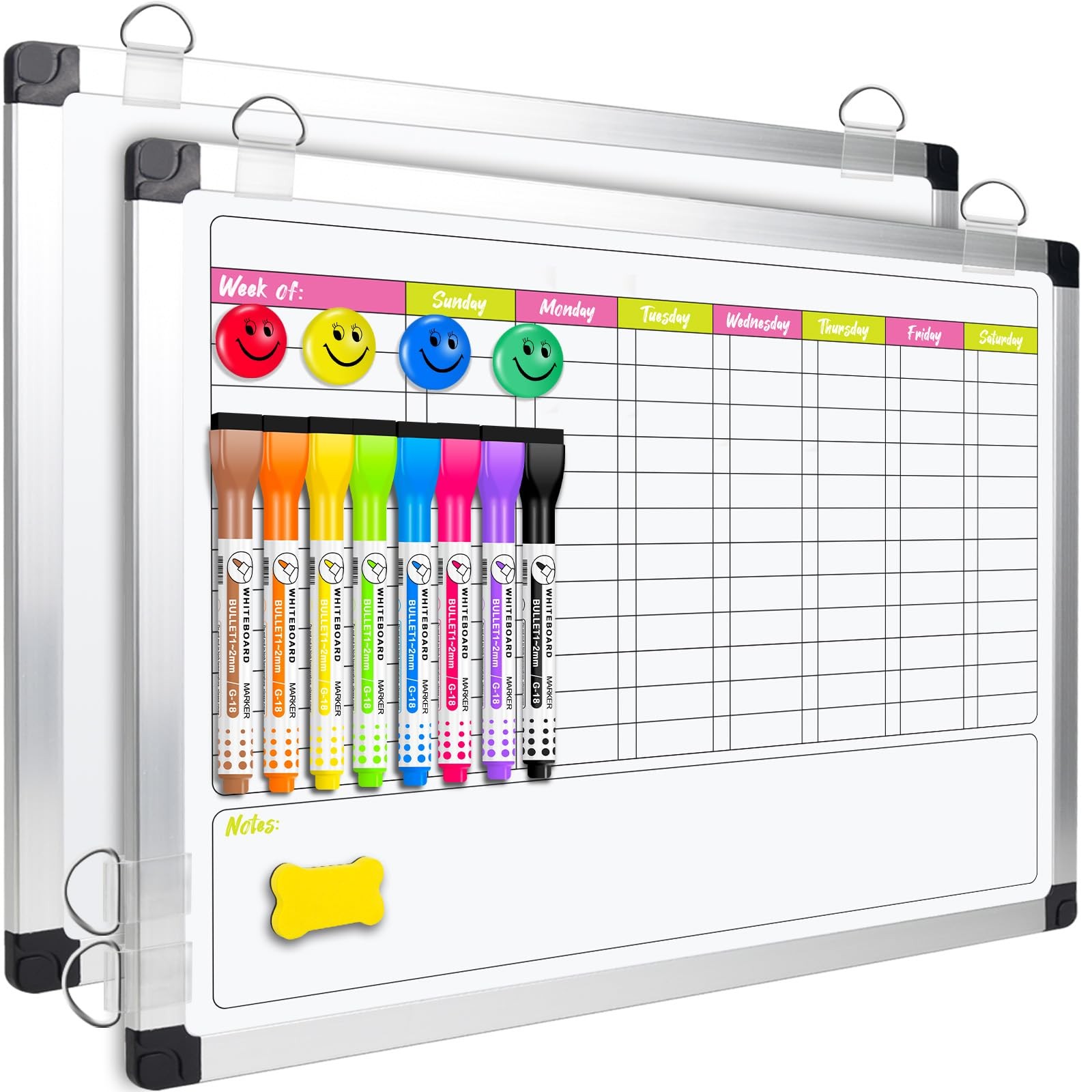 16 x 12 in Magnetic Dry Erase Chore Chart Whiteboard for /Teens/Adults, Doubl…