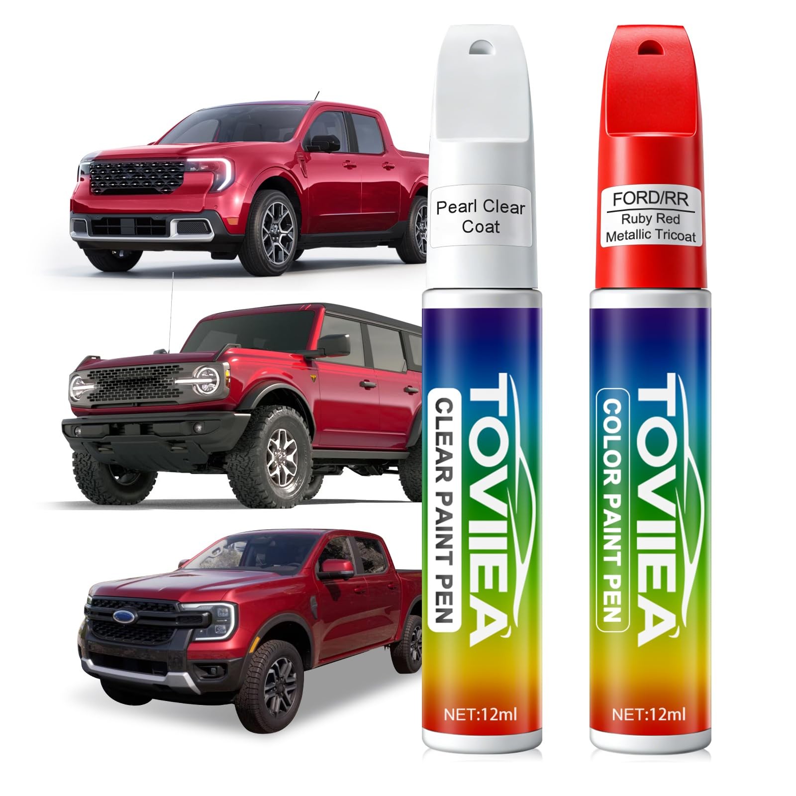 Ruby Red Metallic TricoatRR/M7283 Touch Up Paint Compatible with Ford,2In1 Ca…