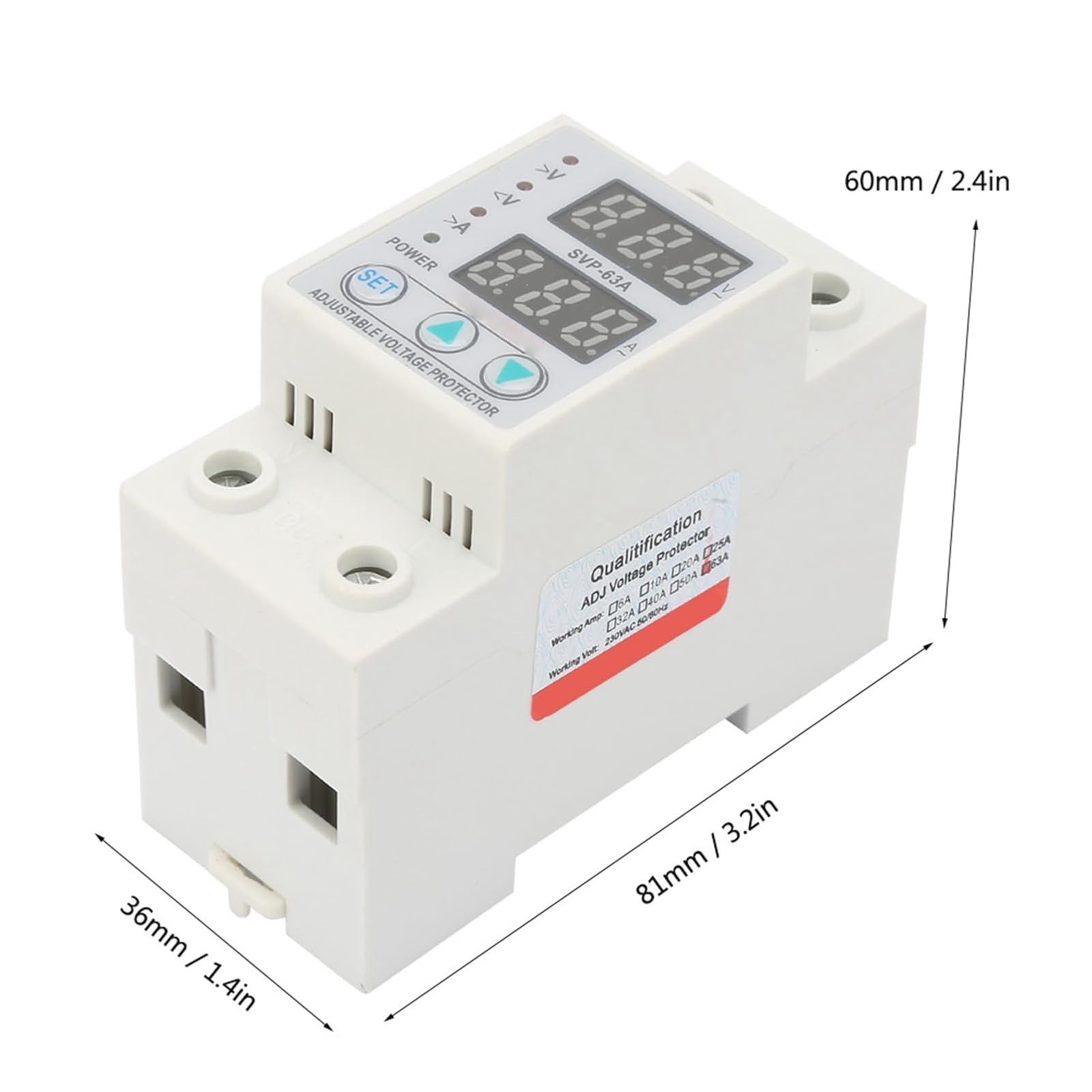 Estink Voltage Protective Device AC230V 63A Adjustable Current Protector