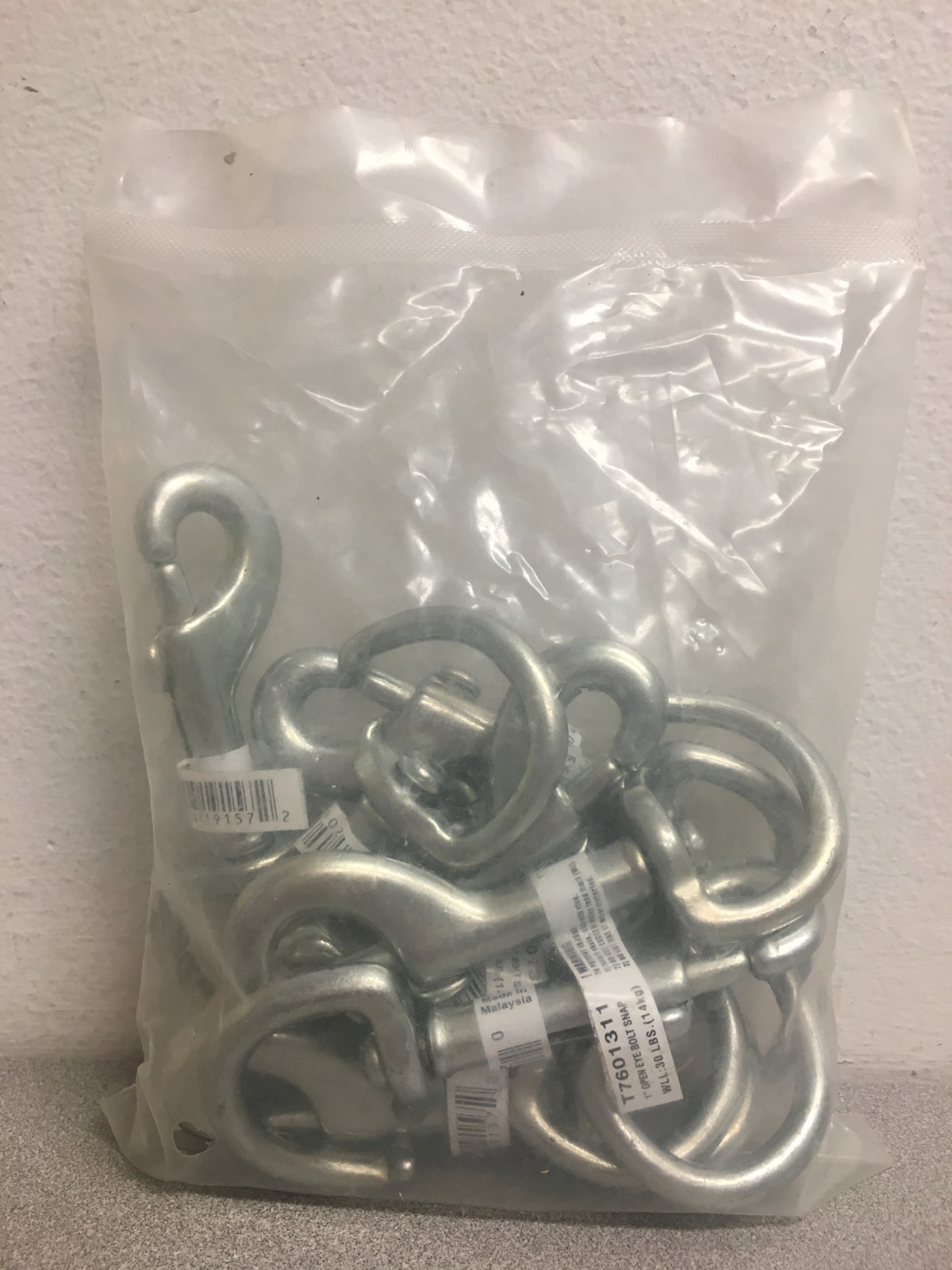 Campbell 1 in. D X 4-3/4 in. L Zinc-Plated Iron Open Eye Bolt Snap 30 lb (10 pc)
