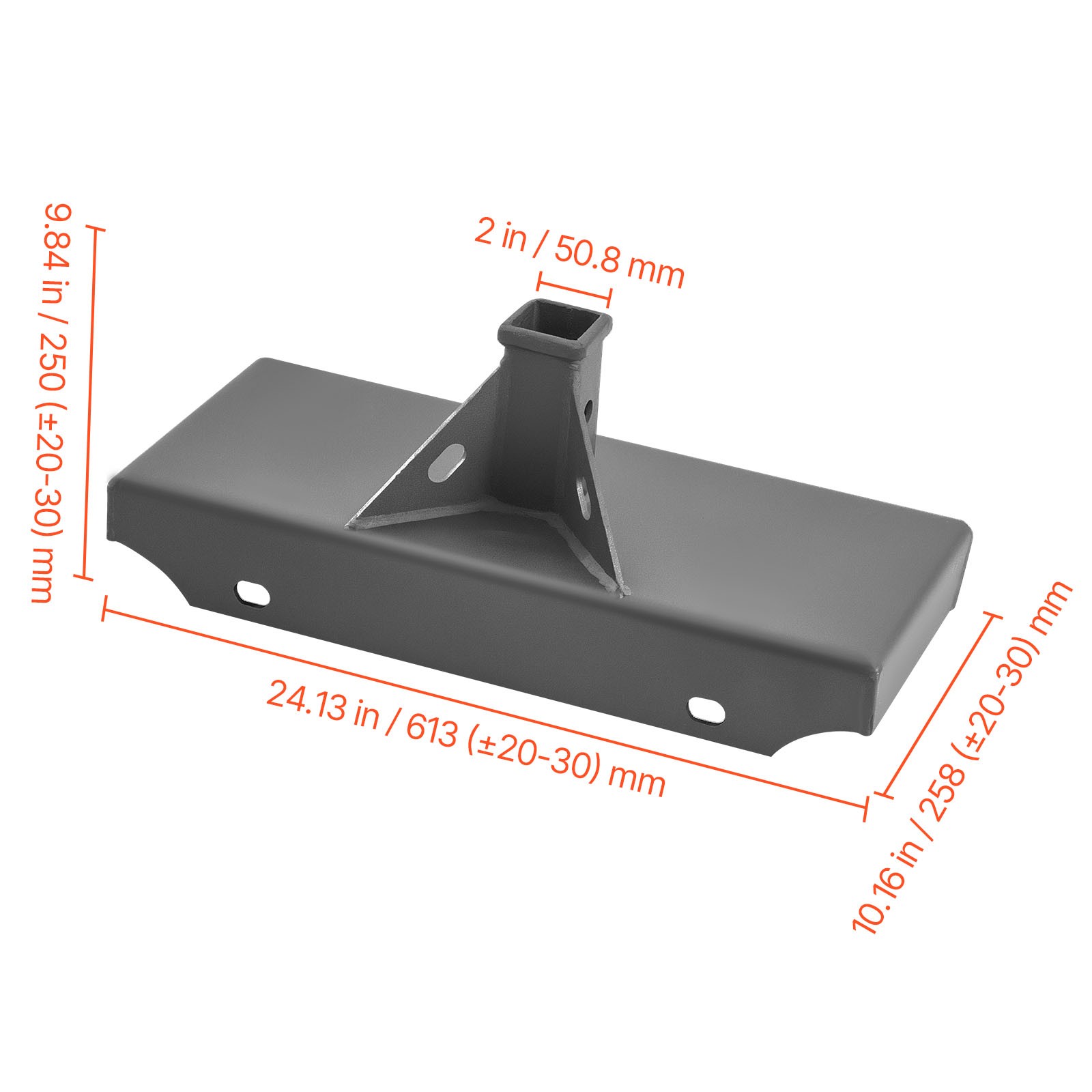 Uimoso 1/4″ Skid Steer Mount Plate 2″ Receiver Loader Hitch Mini Quick Tach 24″