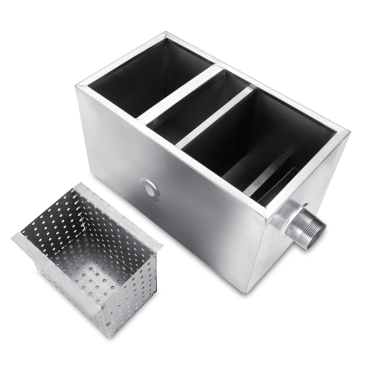 Commercial Grease Interceptor Grease Trap 8LB 5GPM Stainless Steel Interceptor