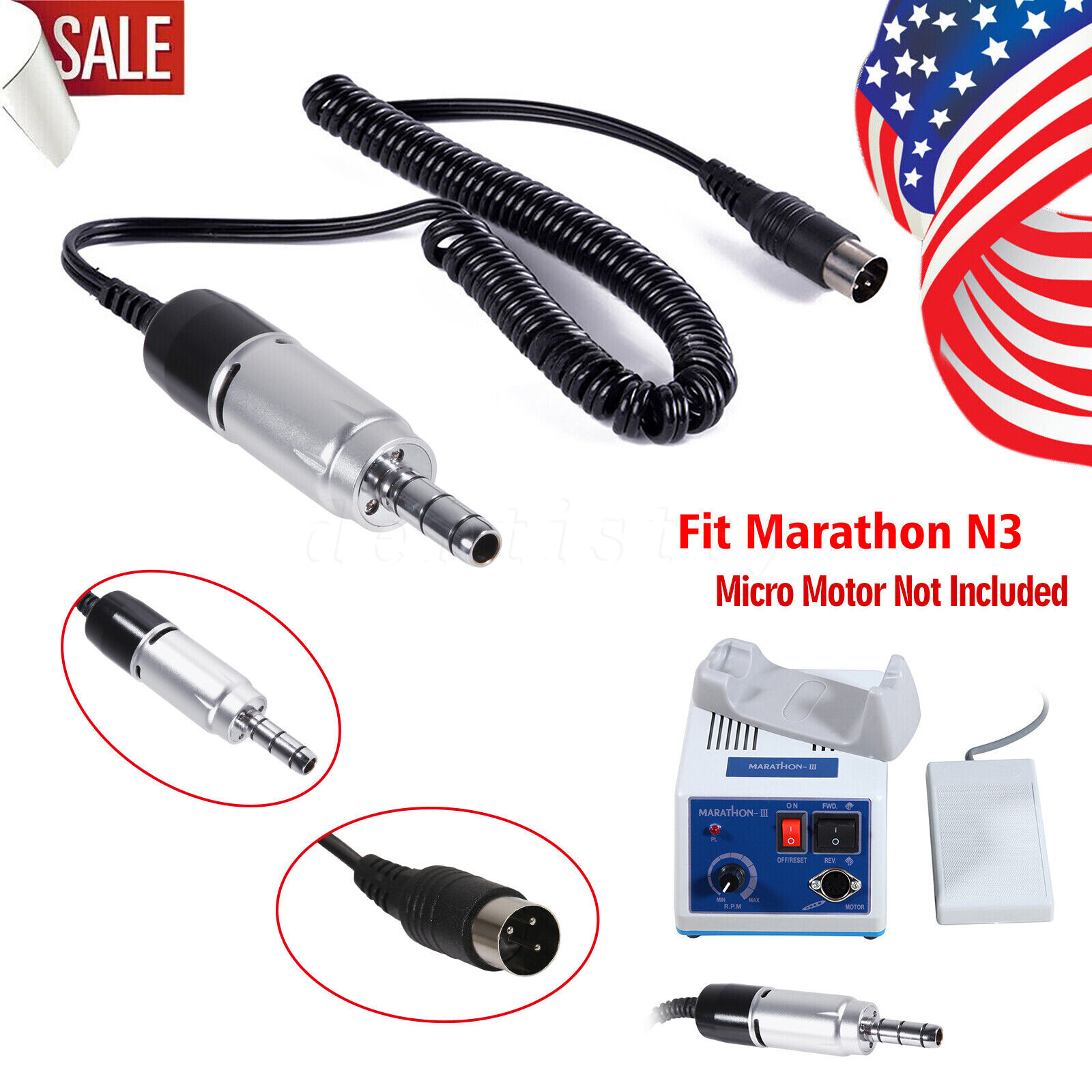 Dental Lab Micromotor Polishing E-Type Connector 35K RPM for Marathon