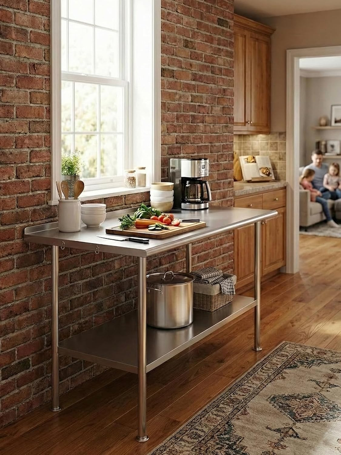 All-Stainless Steel Prep Table, 24 X 48 Inch, with Rounded-Corner Backsplash and