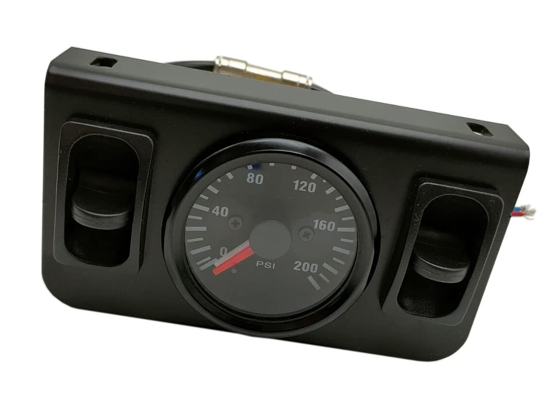 Panel Paddle Valve Switch Dual Needle Gauge with Air Fittings for Air Suspension