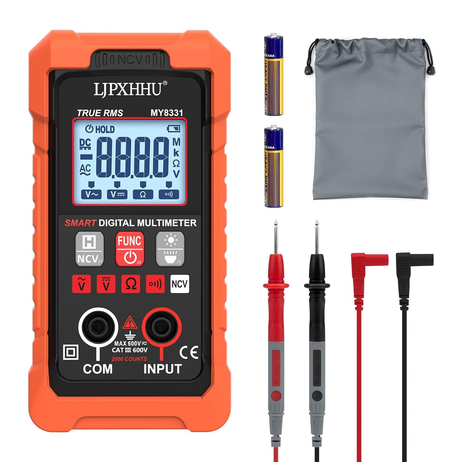 Digital Multimeter AC DC Voltage Current Ohm Battery Tester w/ Continuity