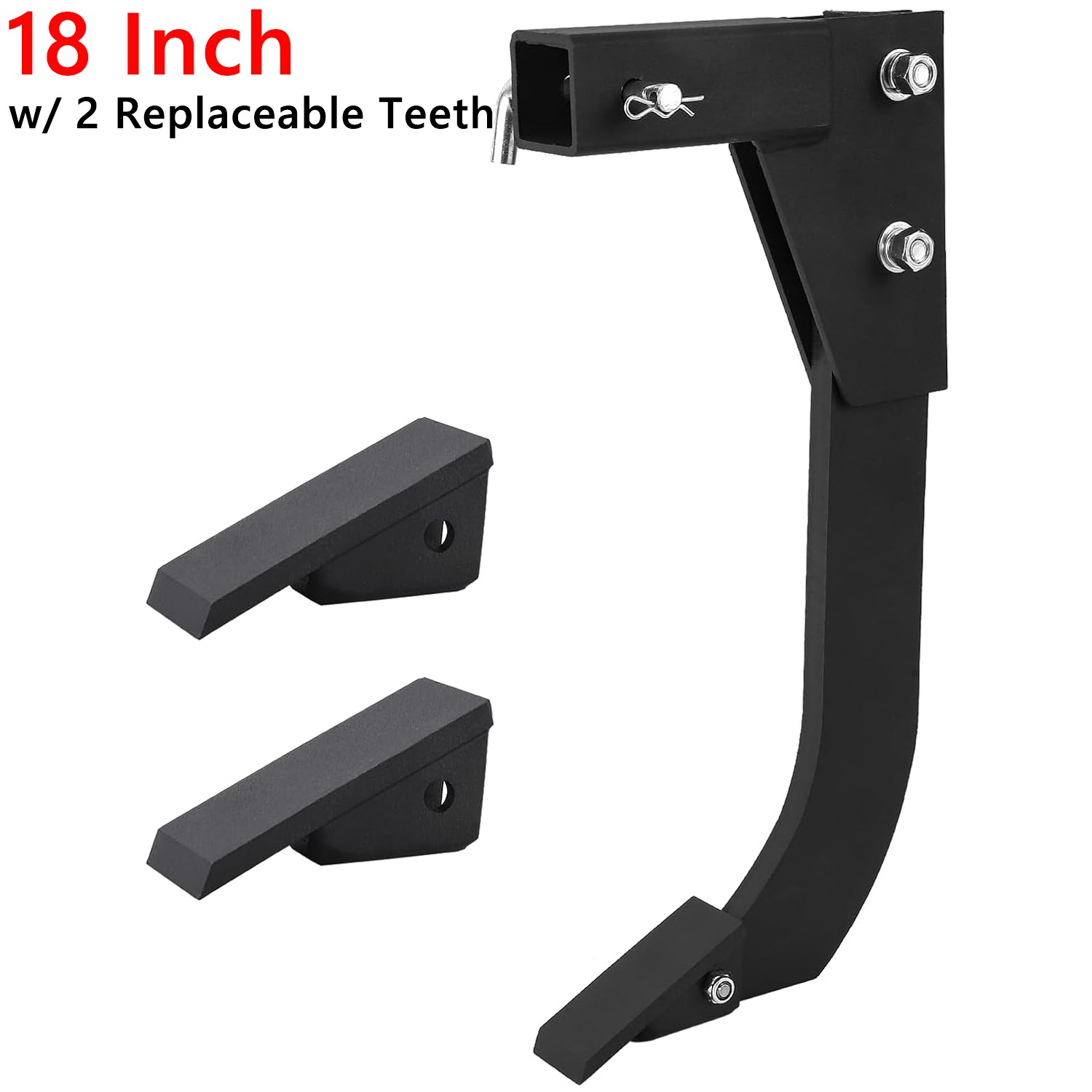 Hitch Mounted Trencher 18″ Scarifier Shank w/ 2 Teeth for 2″ Receiver Adapters