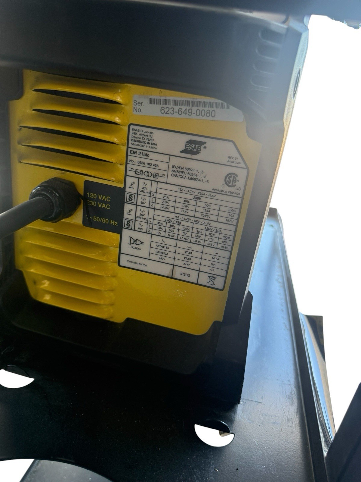ESAB EM 215ic Multiprocess Mig/Stick/Tig Welder package Multi Volt
