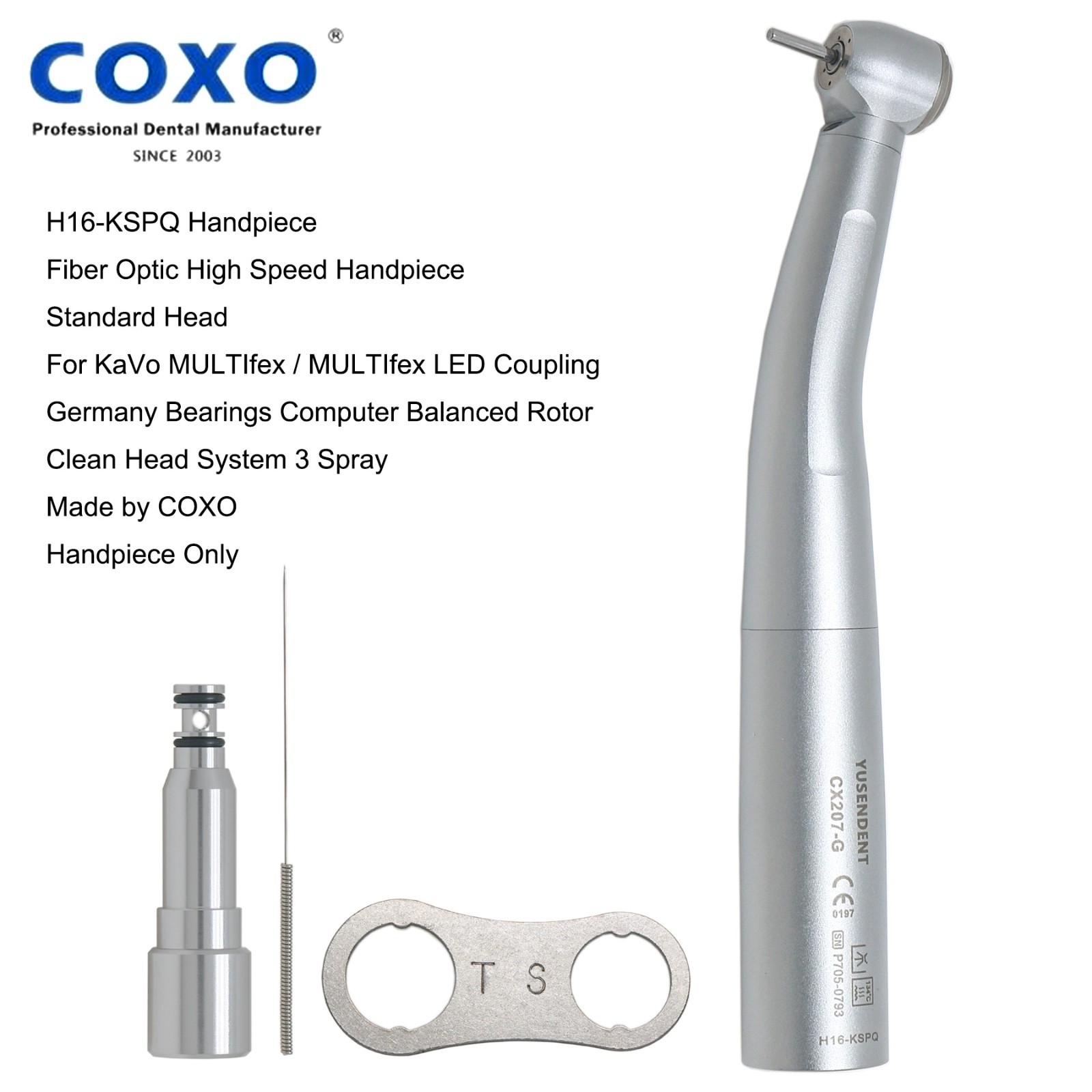COXO Dental High Speed Handpiece Fiber Optic Turbine CX207-G KaVo MULTIflex LED
