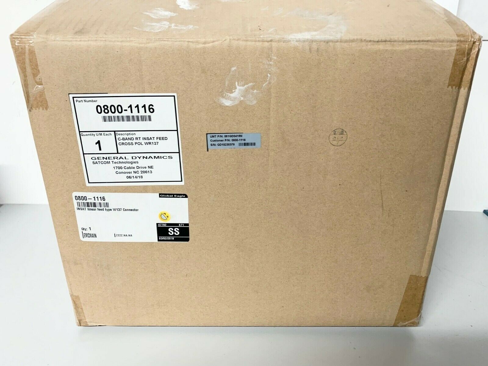 CPI General Dynamics C-Band Linear INSAT Feed Pol WR137 P/N 0800-1116