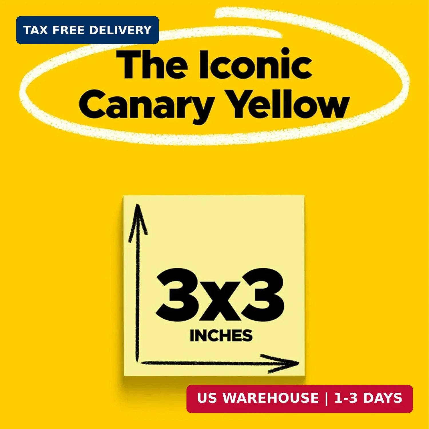Post it Super Sticky Notes 3×3 Canary Yellow 5 Pads 70 Sheets 2X Sticking Power