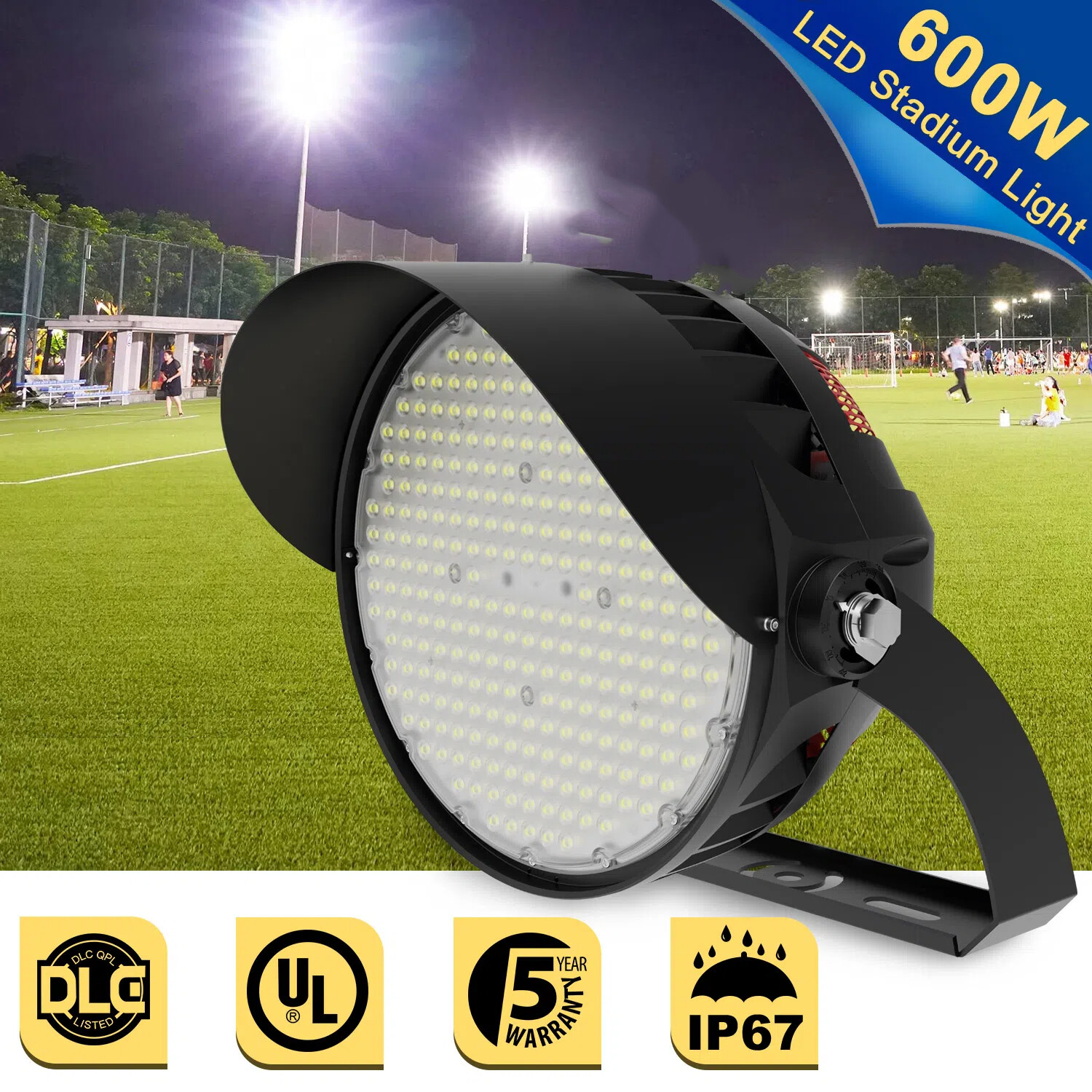 3000W Equivalent LED Stadium Lights 84000LM 600W Commercial Outdoor Flood Light