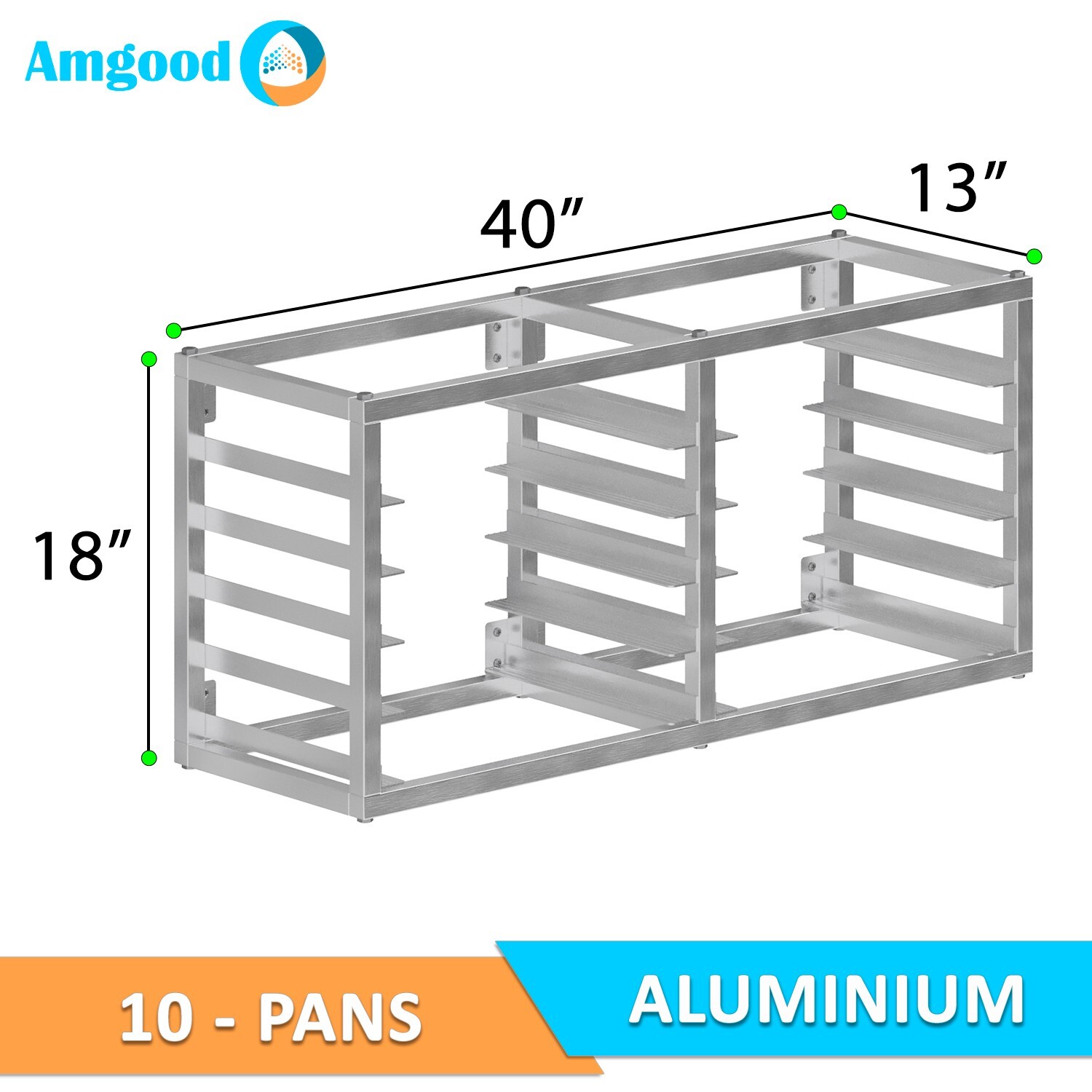 10 Tier Wall Mounted Half Size Sheet / Bun Pan Rack. 40 in. x 13 in. x 18 in.