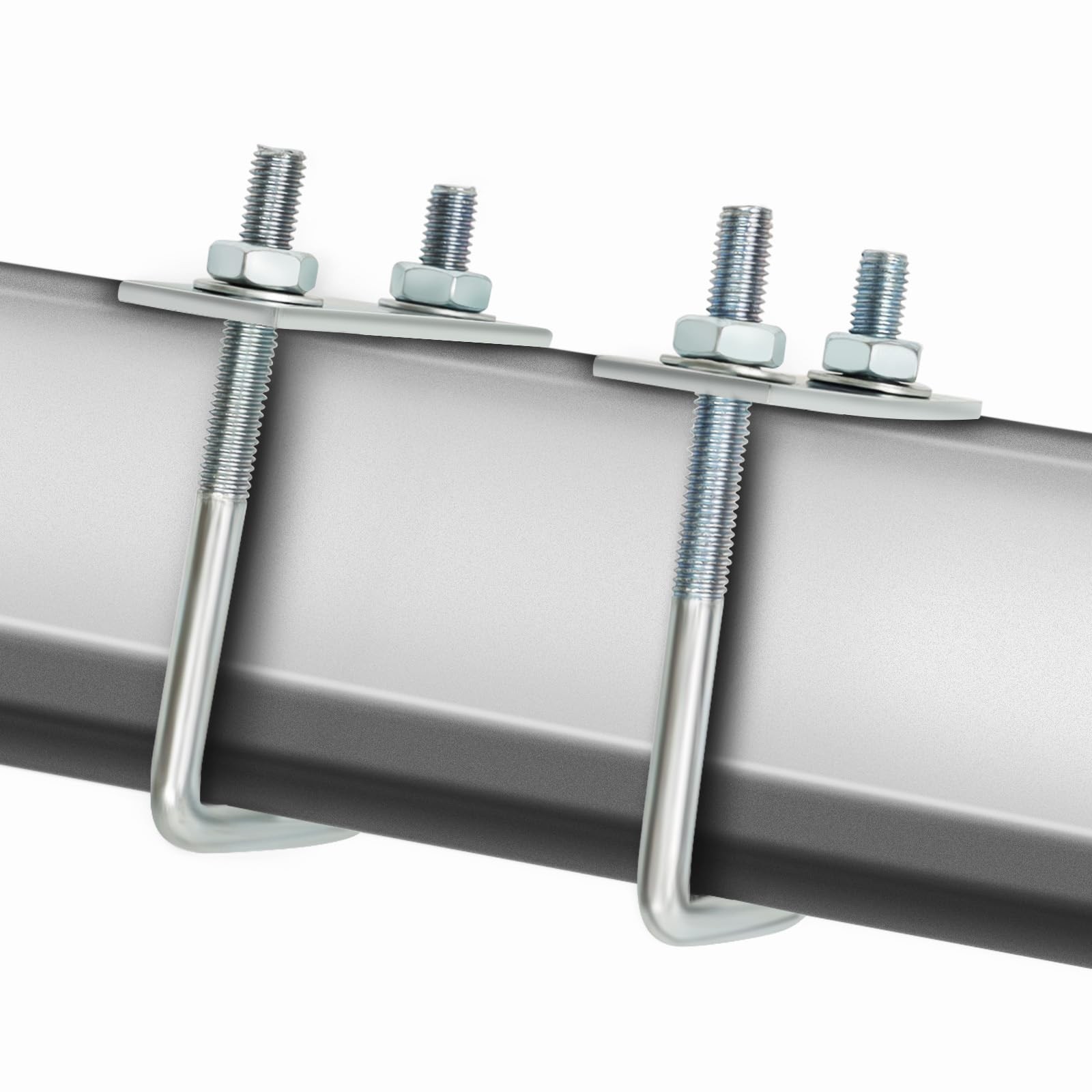 4 Sets M8x25x90mm Square U Bolt, 1 Inner Width, 3.54 Length, Zinc, Plate