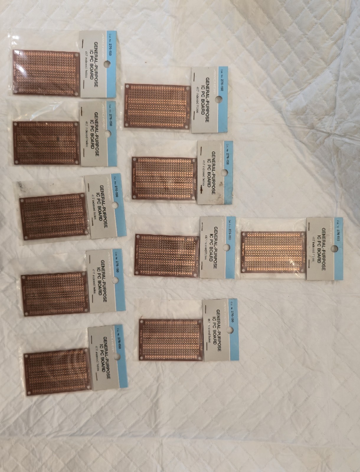 Vintage Archer Radio Shack 276-150 Japan IC Proto Perf Boards – NOS – LOT of 10