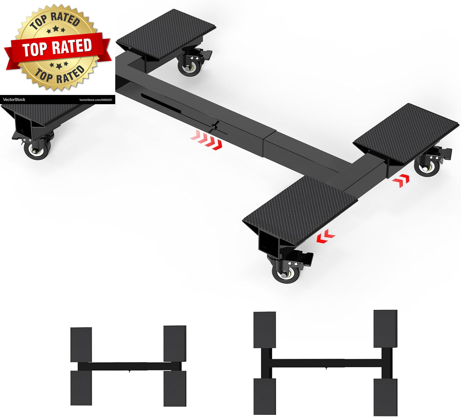 Furniture Dolly 1500LBS Capacity, Adjustable Heavy Duty Iron Moving Dolly Cart w