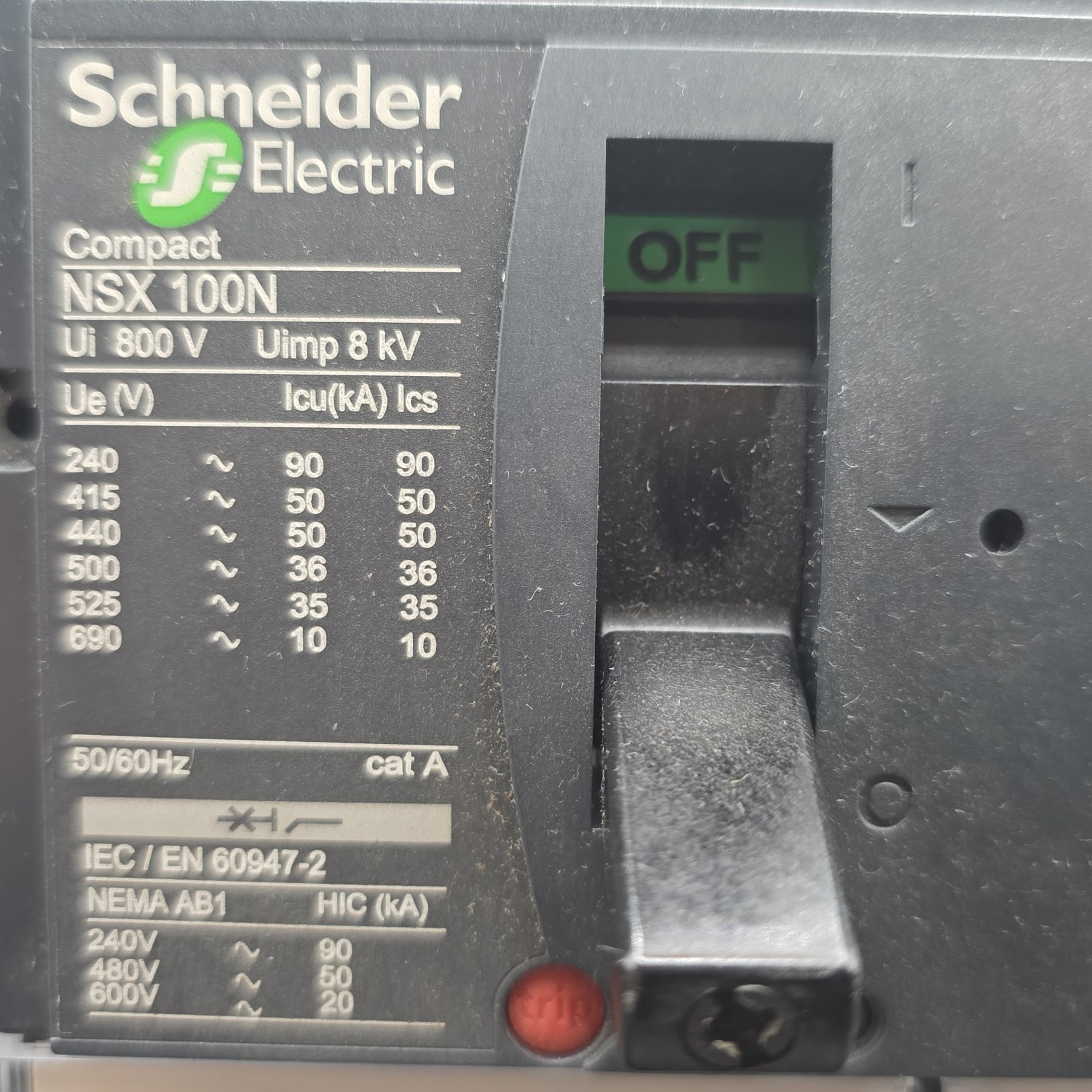 Schneider Electric NSX 100N Circuit Breaker 100A