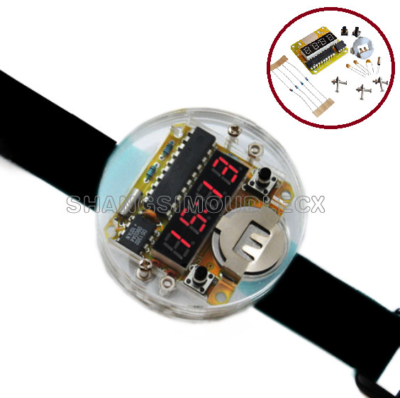 DIY Electronic Kit Single Chip LED Digital Watch DIY Soldering Project Practice