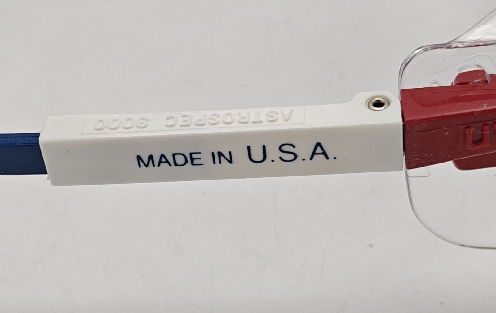 New! NOS UVEX Astrospec 3000 Patriot Frame Clear Lens Safety Glasses Made In USA