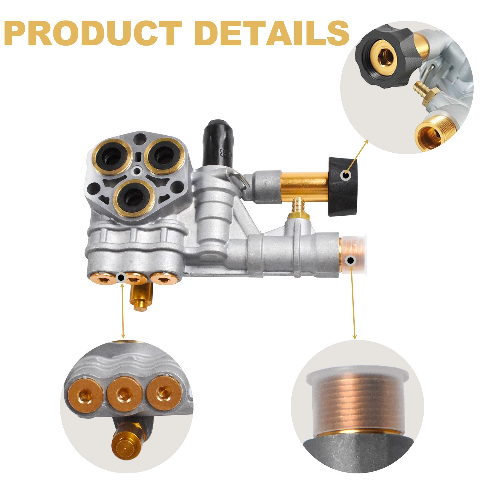 Pressure Washer Pump Manifold Kit 7108366 With Mounting Bolt Washer Pump Sliver